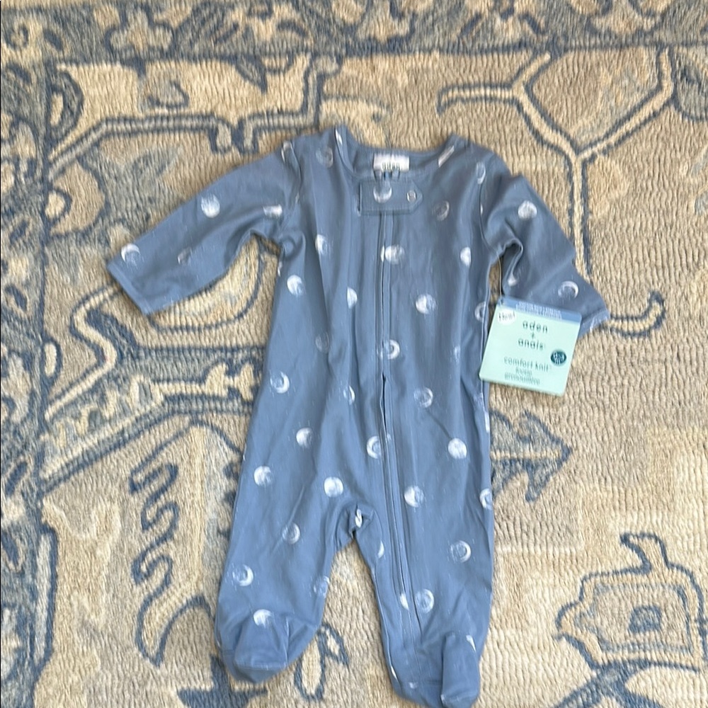 aden + anais Gray Moon Print Kids One Piece
